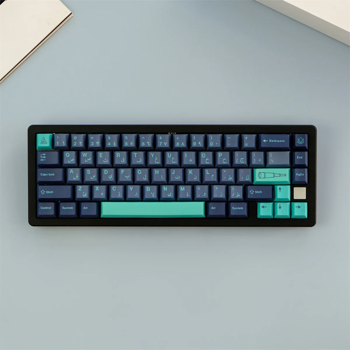 Imagem -03 - Kbcaps-gmk Arabian Sea Keycaps Conjunto Teclado Material Pbt Perfil Cereja Sublimação Dye Switch mx Gk75 Gk96