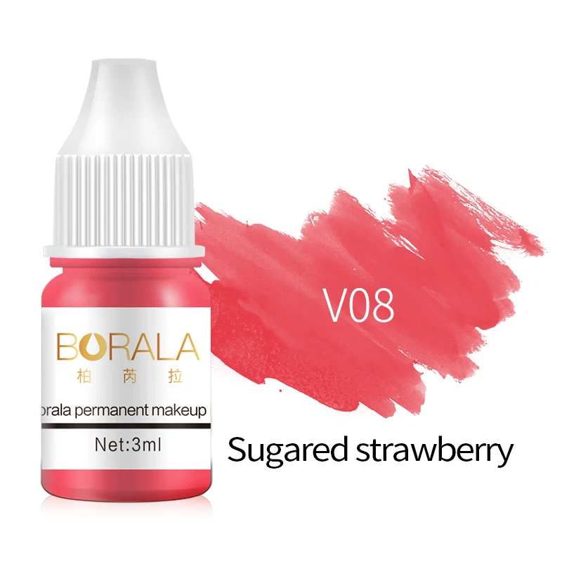 Borala 26 Farben Permanent Make-up Pigment Lippen-Tattoo-Tinten Vegane Augenbrauen Microblading Pigmente 3ml Körperkunst-Tinte für PMU-Künstler