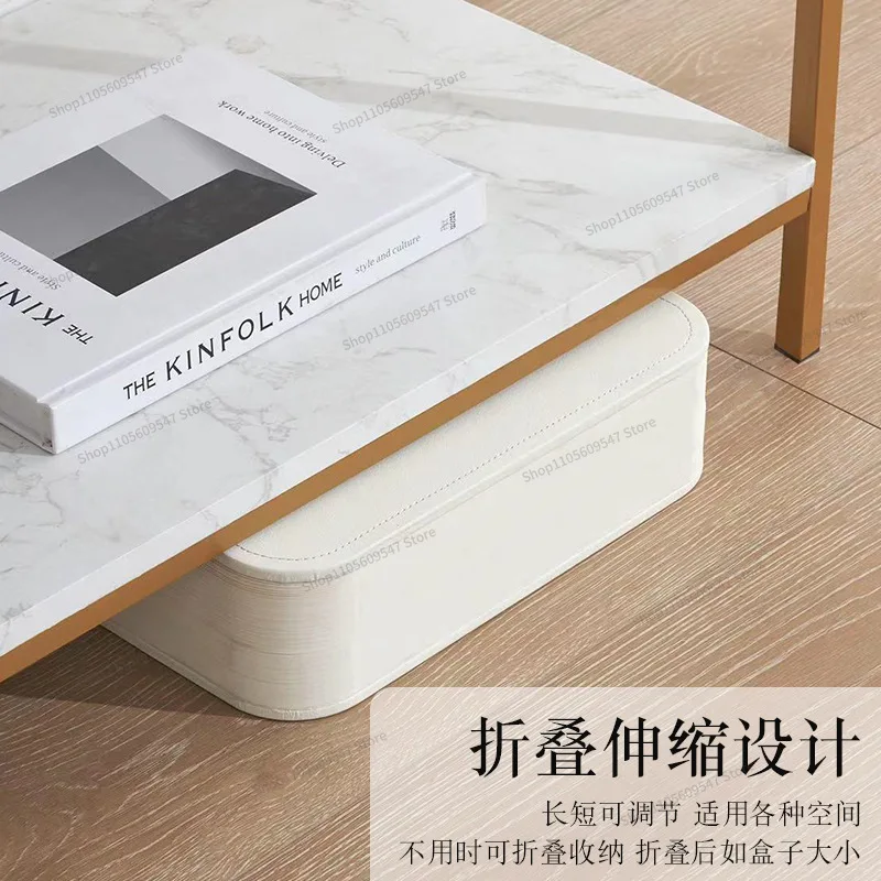 For Folding Telescopic Paper Stool, Organ Paper with Leather Cushion Sofa, Multi-person Long Strip Portable Folding Stool