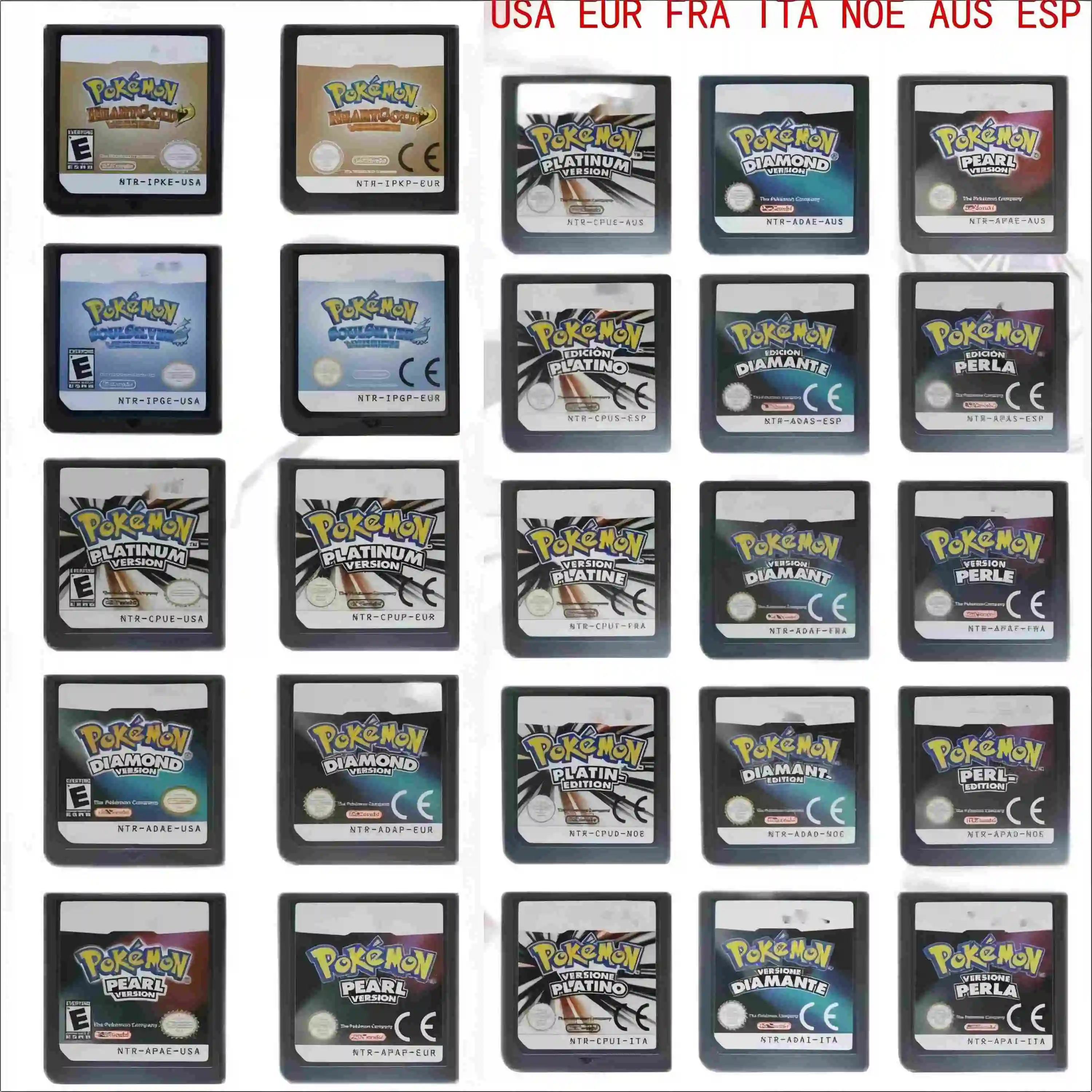 

Картридж серии Pokemon, карта для игровой консоли, платиновая жемчужина, бриллиант, сердце, золото, душ, серебро, многоязычный для NDS 3DS