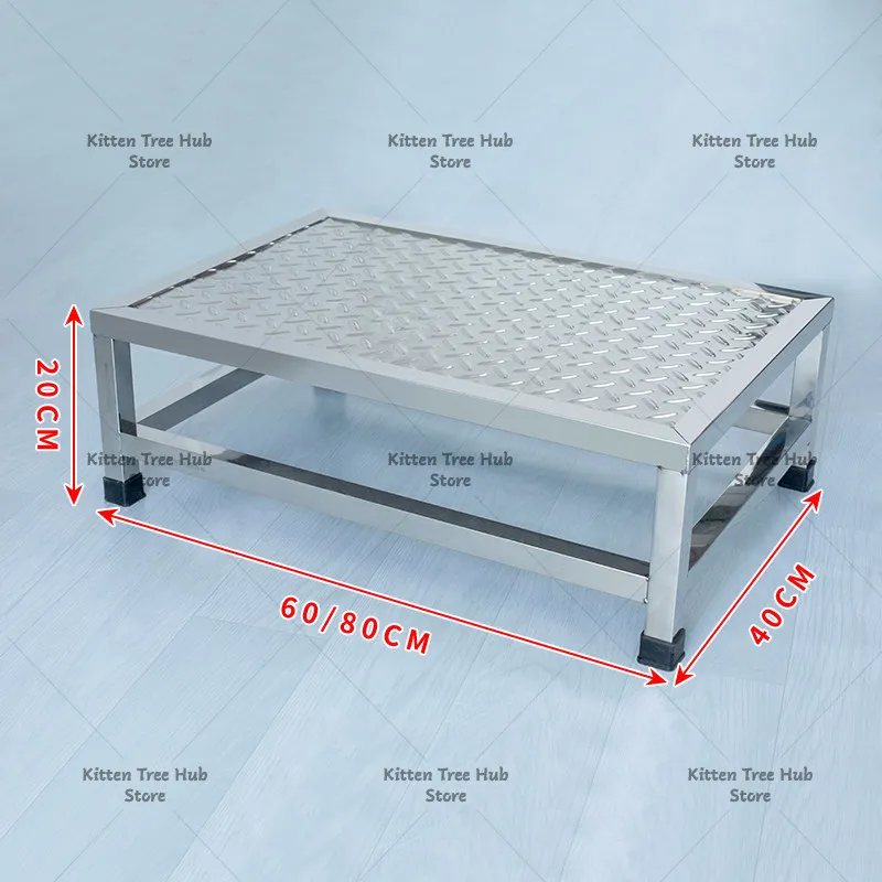Stainless Steel Anti Slip Step Stool, Heavy Duty Thickened Sturdy Foot Stool for Home Kitchen Bathroom Safety Use