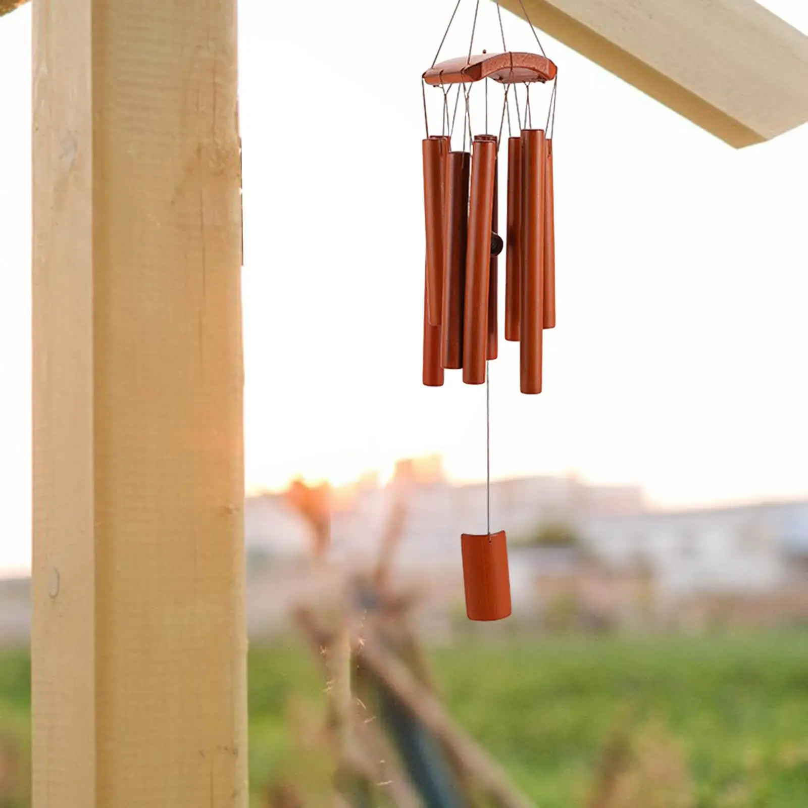 Wooden Wind Chime Bamboo Chime Windchime Garden Wind Chime for Home Decor Outdoor