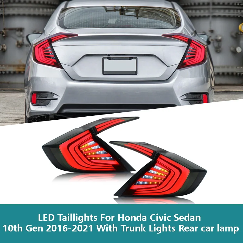 

LED Taillights For Honda Civic Sedan 10th Gen 2016-2021 With Trunk Lights Rear car lamp