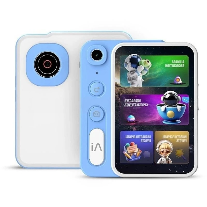 IDUD 2.4G AI Kids Camera Learning Machine Portable Children Explore Camera Intelligent AI Educational Camera Bluer