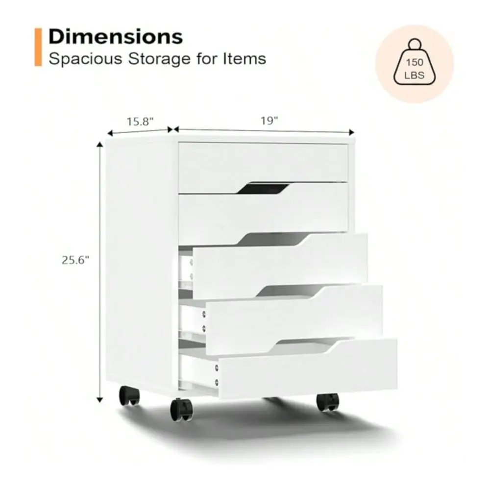 

Drawers Mobile File Cabinet With Wheels, Under Desk Storage Organization, Vertical Filing Chest Rolling Wood Small Desk Printer