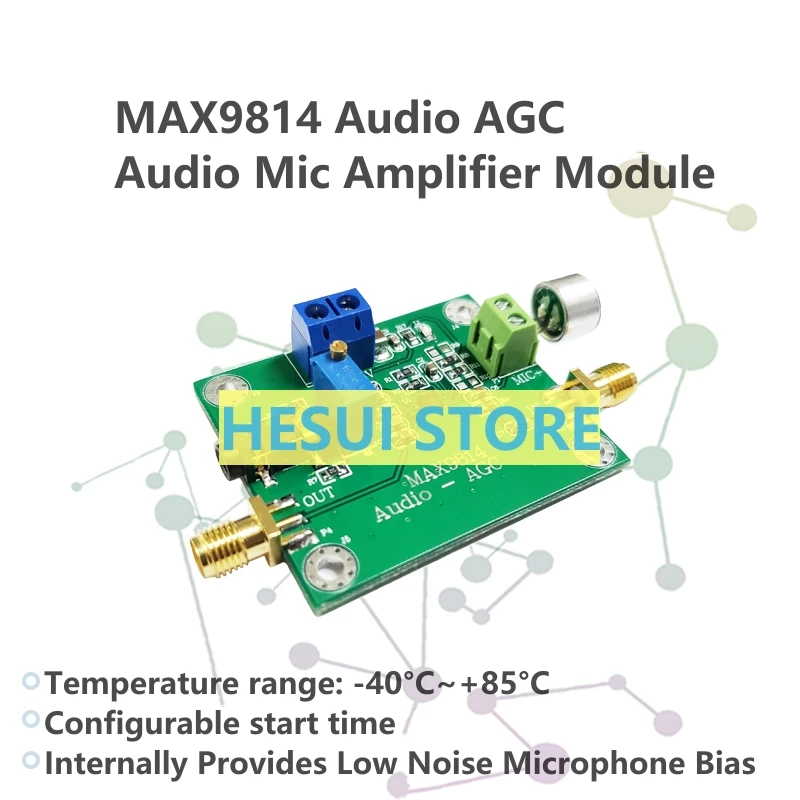 MAX9814 Microphone amplifier module Audio AGC microphone head sensor pickup low band automatic gain