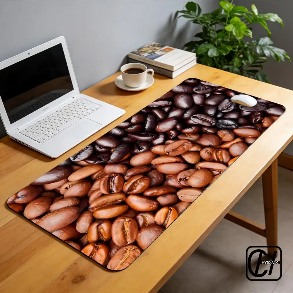 Coffee Beans Mouse Pad XXL Computer Accessories Office Game Table Mats Rubber Anti-slip Gaming Keyboard HYBXXC Desk Pads 40X90