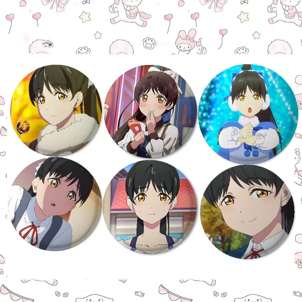 Cartoon Ren Hazuki Badges Peripheral Lapel Pins Tinplate Round Brooch For Shoulder Bag Accessories Souvenir Gifts