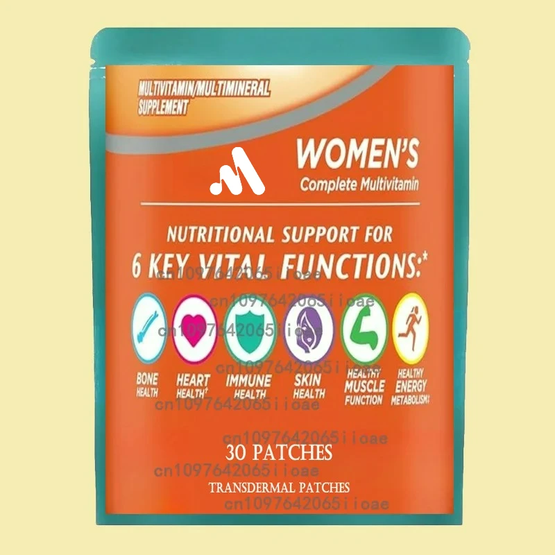 

Women's Multivitamin Transdermal Patches for Hair, Skin, & Nails, Bone Health, Energy, Immune Support 30 Patches