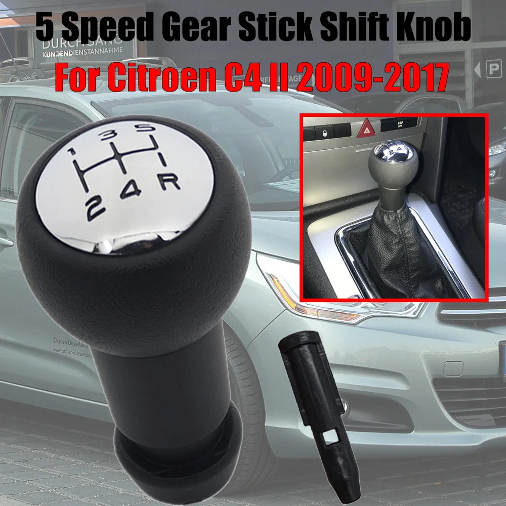 5 Speed Gear Stick Shift Knob Lever Pen Adapter Replacement For Citroen Grand C4 Picasso Space Tourer MPV 2006 2007 2013 2403CN