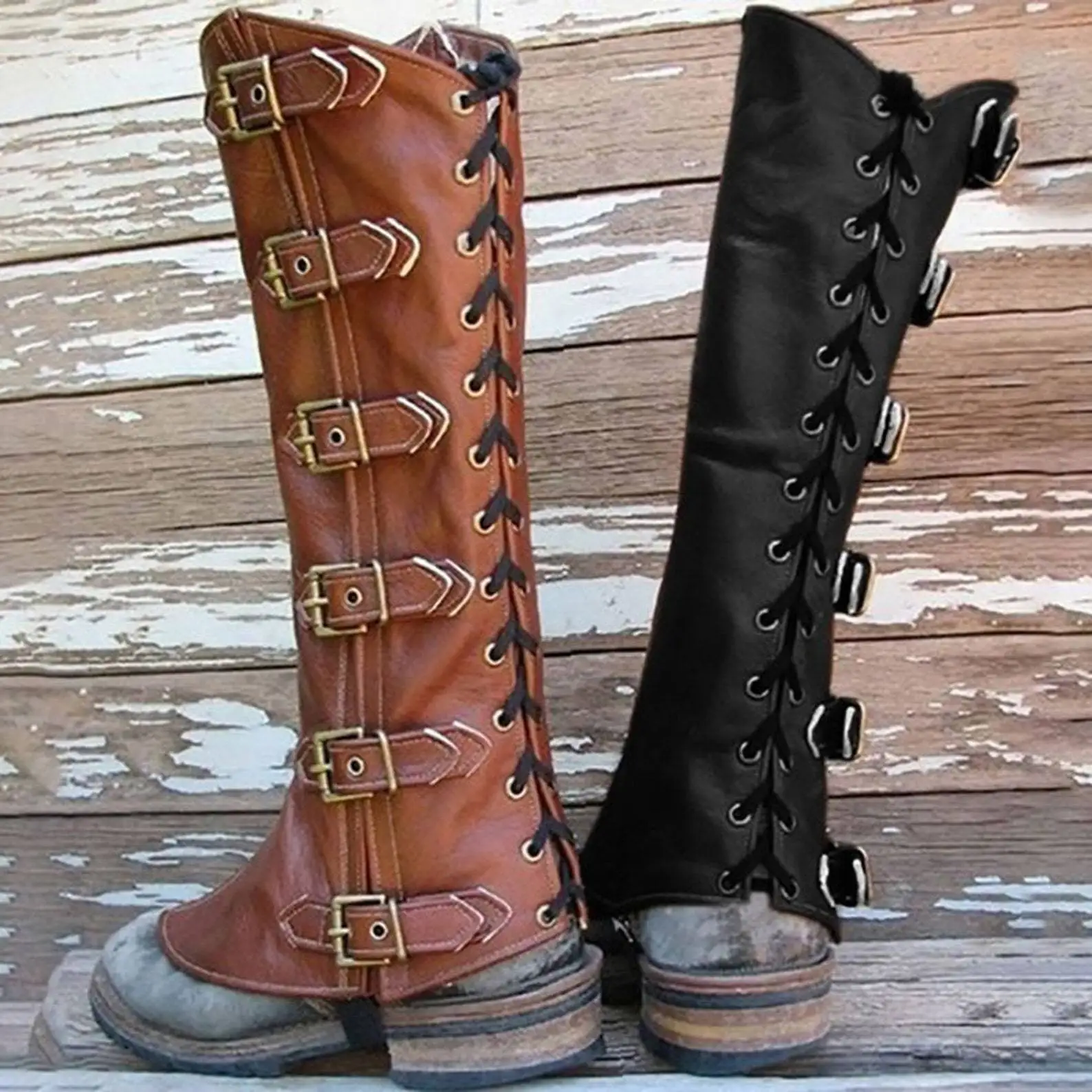

Role Essential! European Medieval Shoe & Boot Covers, Renaissance Viking Knight Leg Guard Cosplay Movie Props