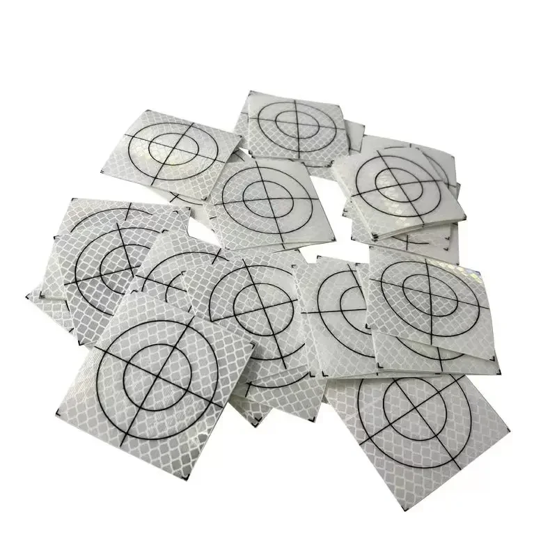 100pcs Size 60x60mm 20 30 40 50 mm Reflector Sheet Total Station Survey Geography White Target Sheet Reflective Sticker