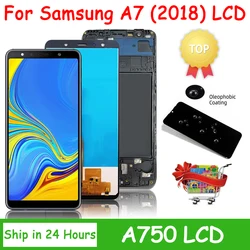 100%Test  A750 Display For Samsung A7 2018 A750 Display With Frame SM-A750F A750FN Touch Screen Digitizer Replacement Parts