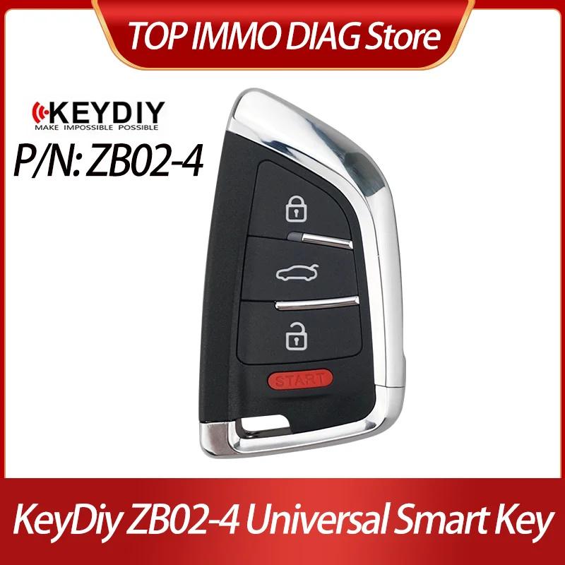 KeyDiy ZB02-4 Universal keyless remote type Smart key for ID46 47 48 49 4A chip type for KD900/KD MAX/KD MINI PROG/KD X2/KD X4
