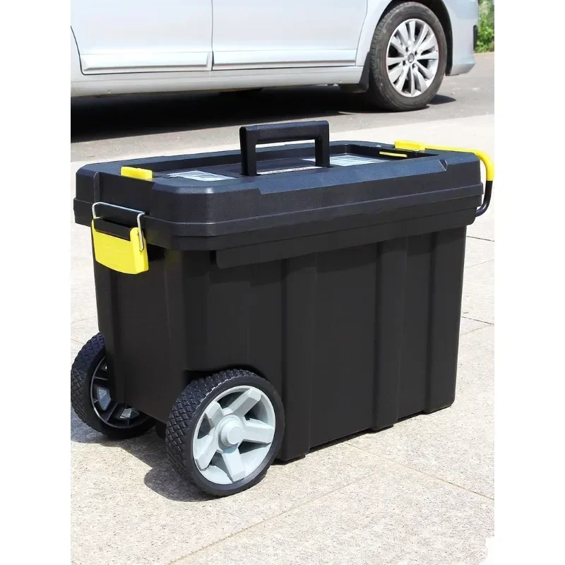 

Multifunctional pull rod tool box double-layer movable box large plastic box thickened wheeled car