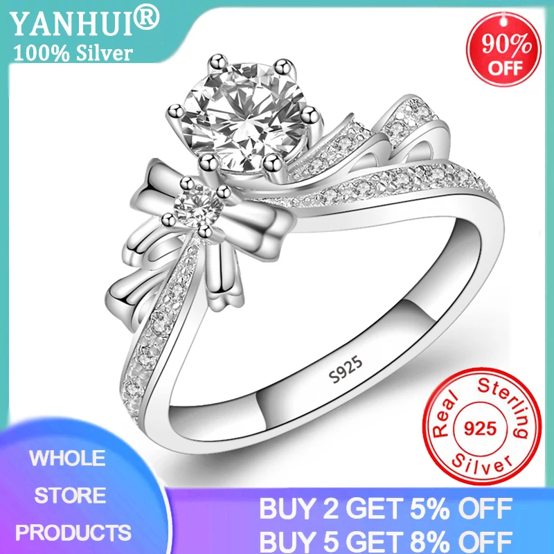 

Elegant Creative Butterfly Flowers Crystal Wedding Rings For Women 1.0ct CZ Zircon Glamour Ring Tibetan Silver Jewelry