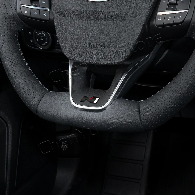 Car Steering Wheel For Hyundai N Line I30 I40 I10 Ix25 Ix35 Elantra Sonata Santa Fe Emblem 3D Sticker Logo Car Interior Decal