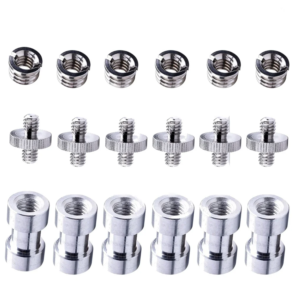 

18pcs 1/4 Inch 3/8 Inch Tripod Mount Screw Adapter For Camera Accessories Photography Spigot Converter