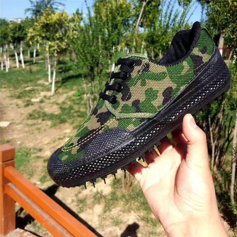 Rubber sole camouflage rubber shoes, anti slip and wear-resistant labor protection shoes, canvas