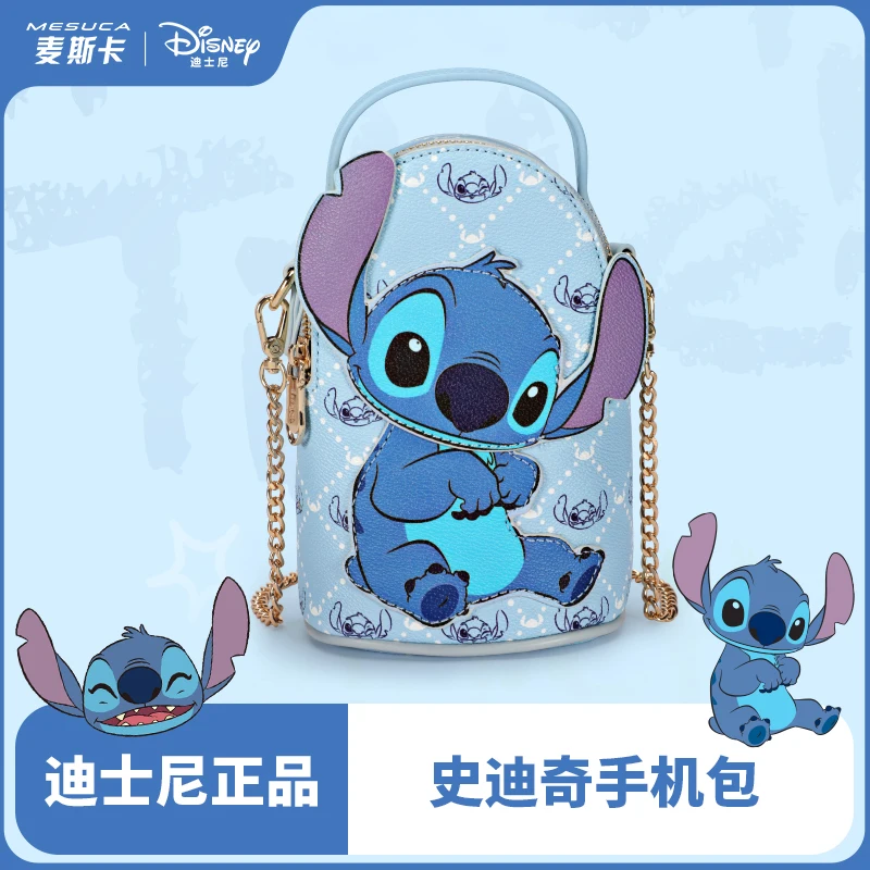 

Новая подлинная милая сумка для мобильного телефона в стиле аниме Disney Stitch, мультяшная сумка через плечо на одно плечо, сумка на цепочке для девочек, подарочные игрушки
