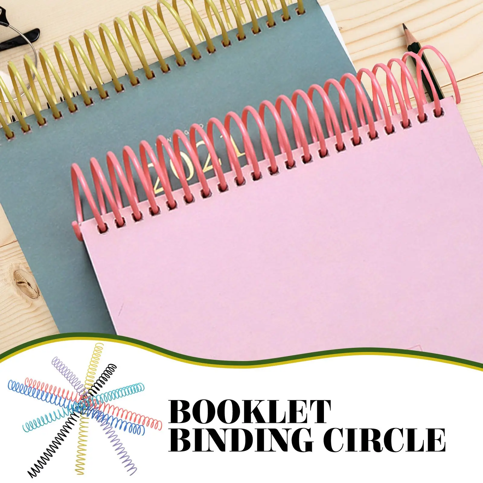 6pcs Binding Rings Spiral Notebooks Colorful Plastic Circle Planner ganizer for School Office Home Use Lightweight Easy Storage
