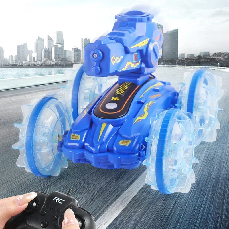 

4Wd Rc Car 2.4G Amphibious Remote Control Climbing Car with Light Water-Shooting Off-Road Vehicle Electric Model Toys Kids Gift