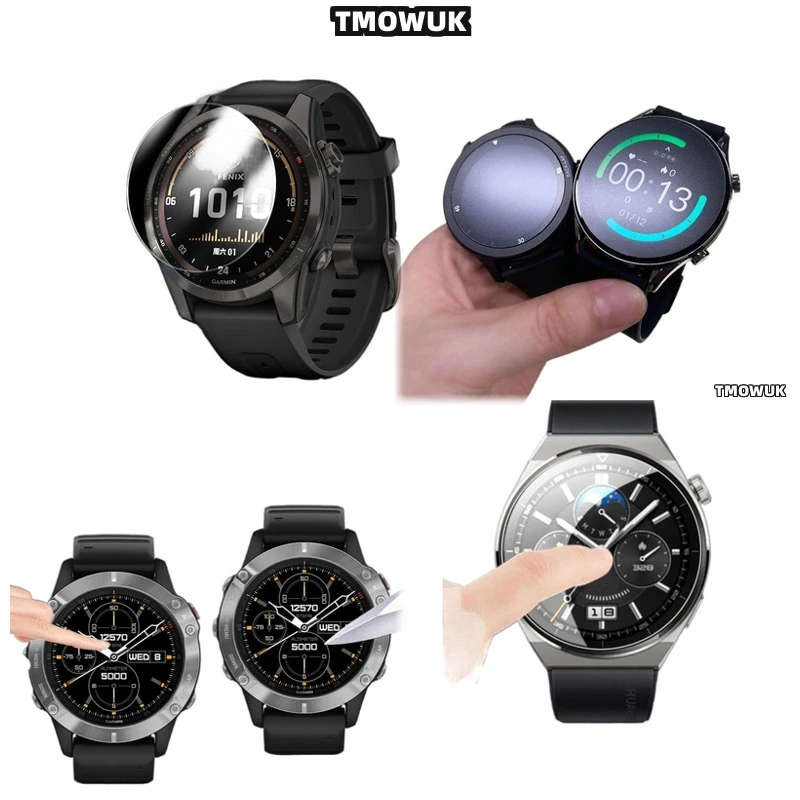 

For Garmin Fenix 6 6S 6X Pro Silver Tempered Glass Screen Protector Smart Watch HD Anti-Scratch 9H Hardness Watch Shield Film