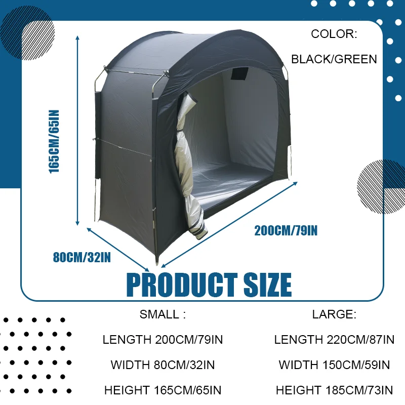 2‑3 Bikes Bicycle Storage Shed for Urban Apartment Dwellers, Foldable Bike Tent, Compact Outdoor Shelter