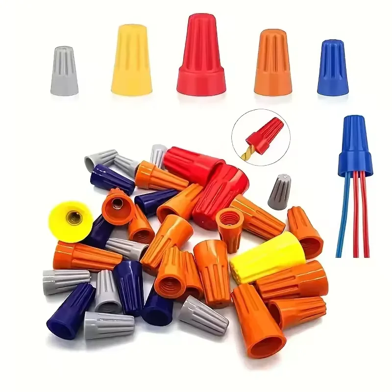 40/220pcs Boxed Quick Connector Kit, Screw Cap Terminals, Electrical Equipment Connectors, Wire Connector Terminals, AWG 24-7