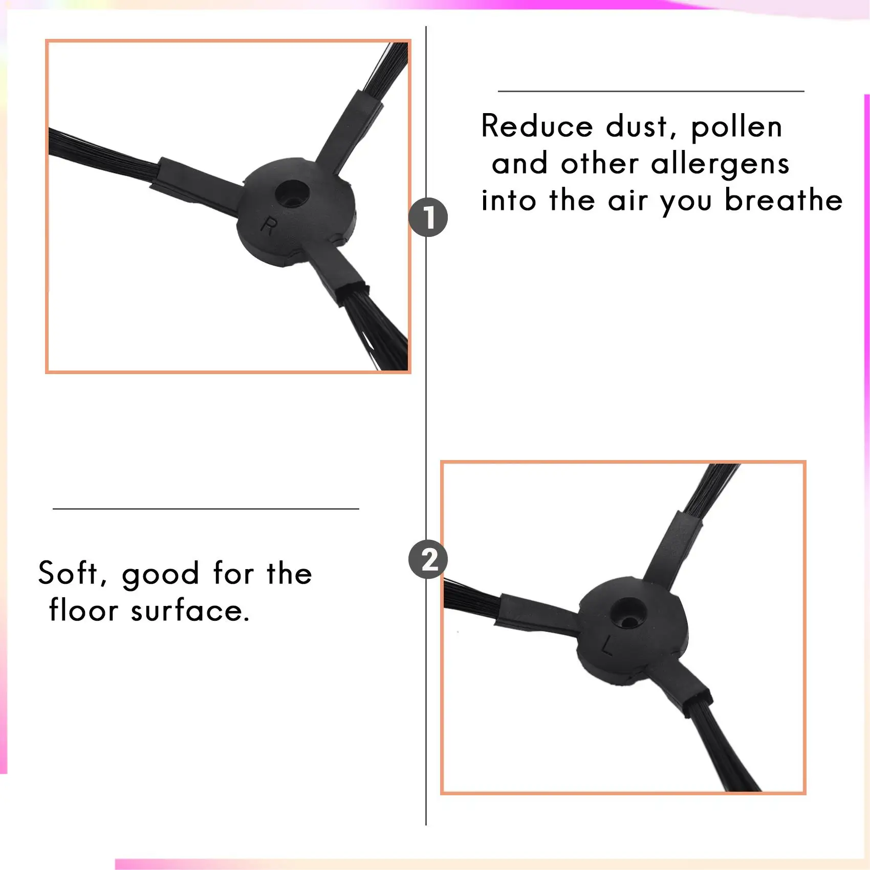 B26B 5 Filters+10 Side Brushes For Medion Md 16192 Md 18500 Md 18501 Md 18600 Spare Parts