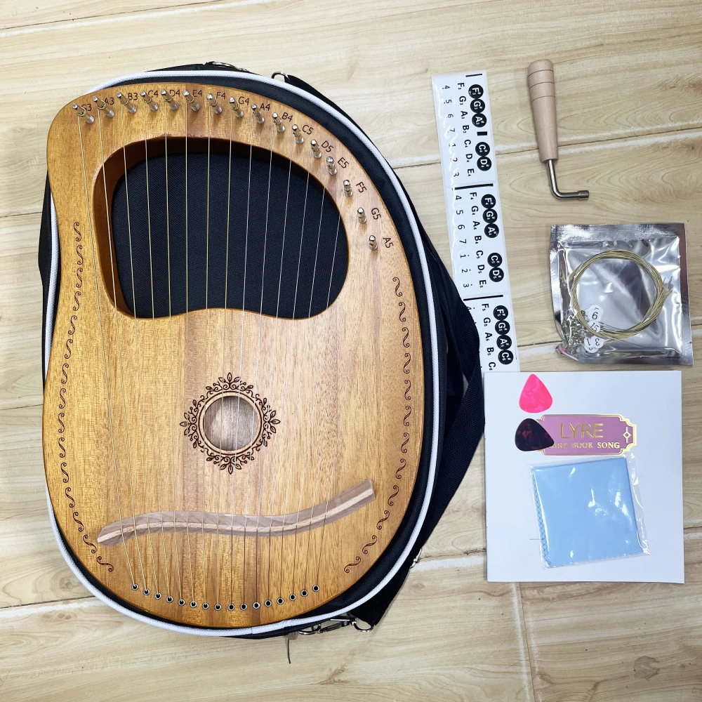 16 Strings Lyre Harp 7 19 strings Mahogany Wood Portable Harp with Bag Piano Musical Instrument With Spare Strings