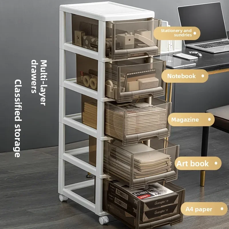 Multi Layer Storage Tea Color Office Cabinet Filing Cabinet Storage Cabinet File Storage Cabinet Drawer Organizer Desktop