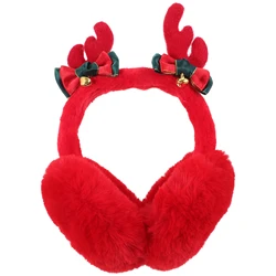 Kids Christmas Earmuffs Antler Earmuff Reindeer Headband Covers Winter Lovely Ear Warmers For Women Kids Ski Outdoor Winter