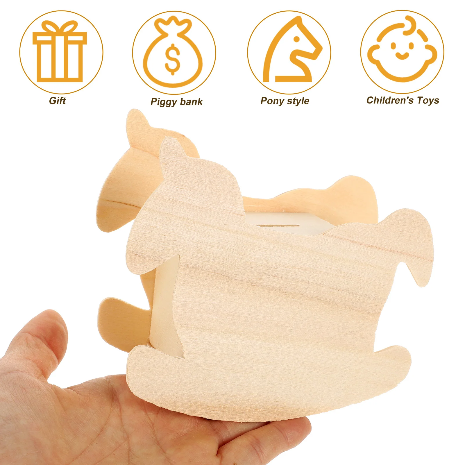 4pcs Wooden Bank Diy Graffiti Saving Diy Saving Jar Jar Kids Coin Box Multi-Function Money Storage Case For Home Decor