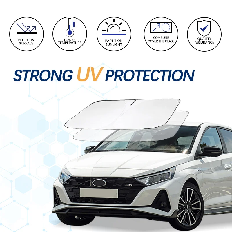 

Windshield Sun Shade For Hyundai i20 Sunshade Sun Visor Protector Foldable Blocks UV Rays Keep Your Car Cooler