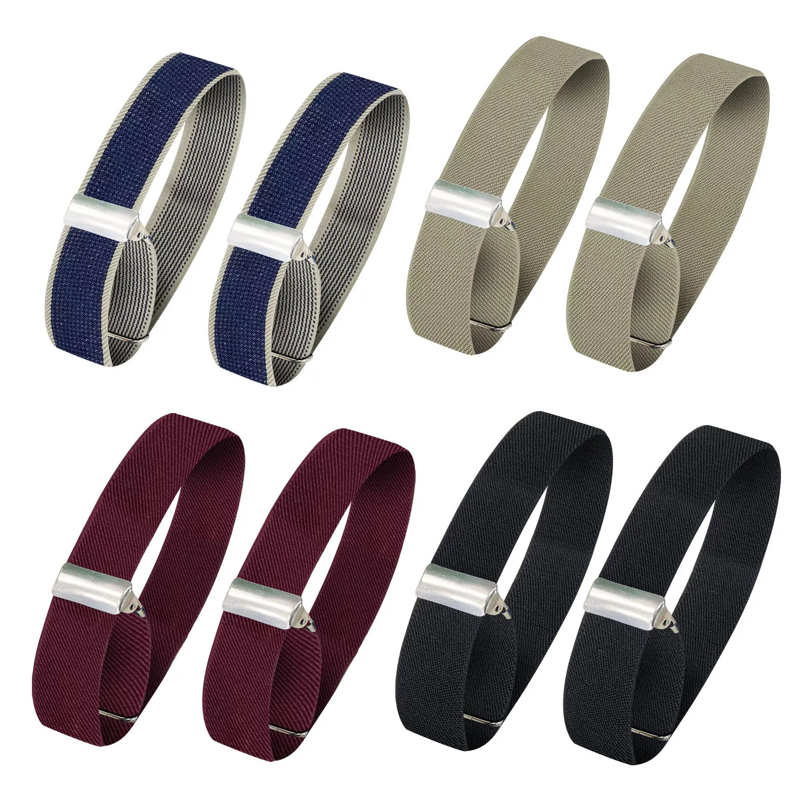 

2cm Elastic Sleeve Garter - Adjustable Armband for Men Women, Breathable Shirt Sleeve Holder, Black/White/Gray