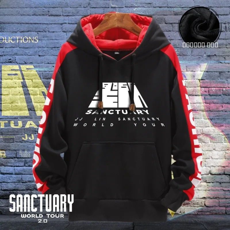 

Толстовка с капюшоном Lin JiuJie 209 Saint's Concert SMG, утепленная флисом, для фанатов, высокое качество, смесь полиэстера и хлопка