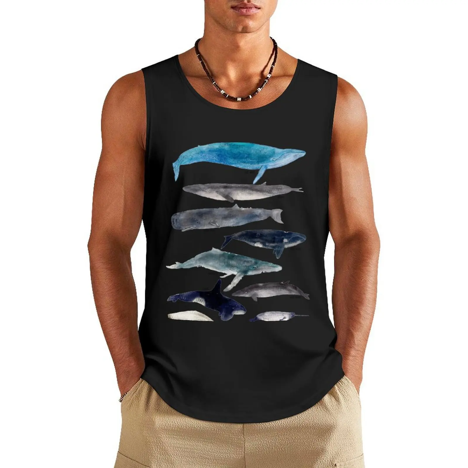 

whales Tank Top T-shirts men best selling products T-shirt for fitness