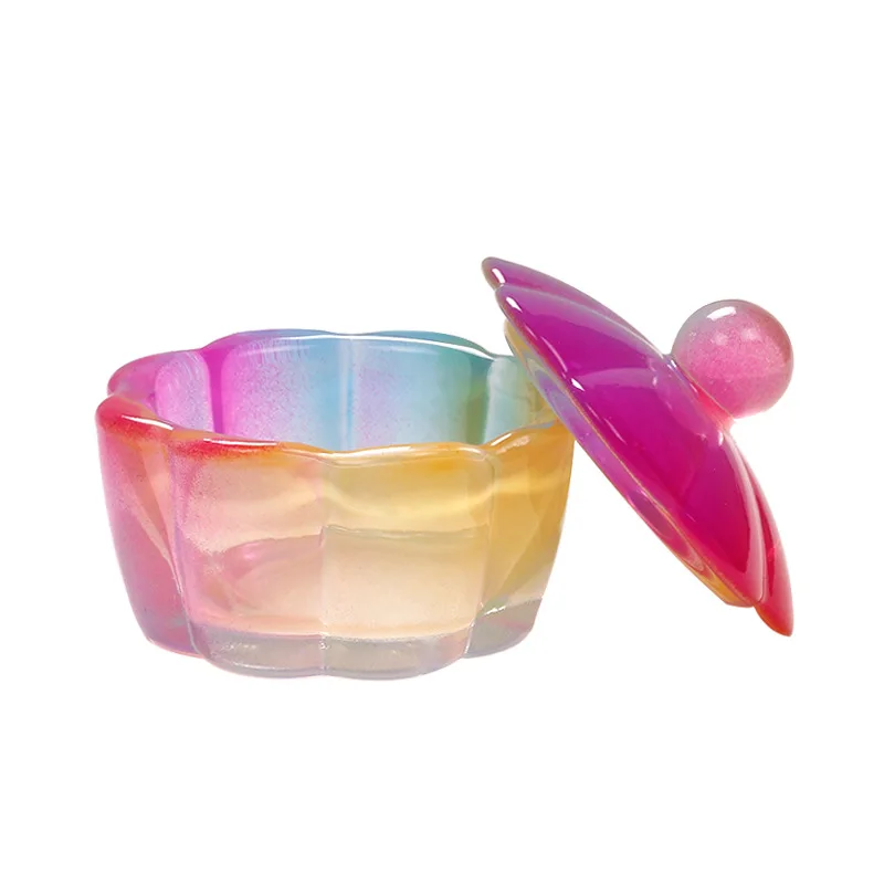 1Pcs Cristal Vidro Acrílico Em Pó Líquido Prego Cup Lid Bowl Cup Holder Equipamentos Mix Color Nail Tools