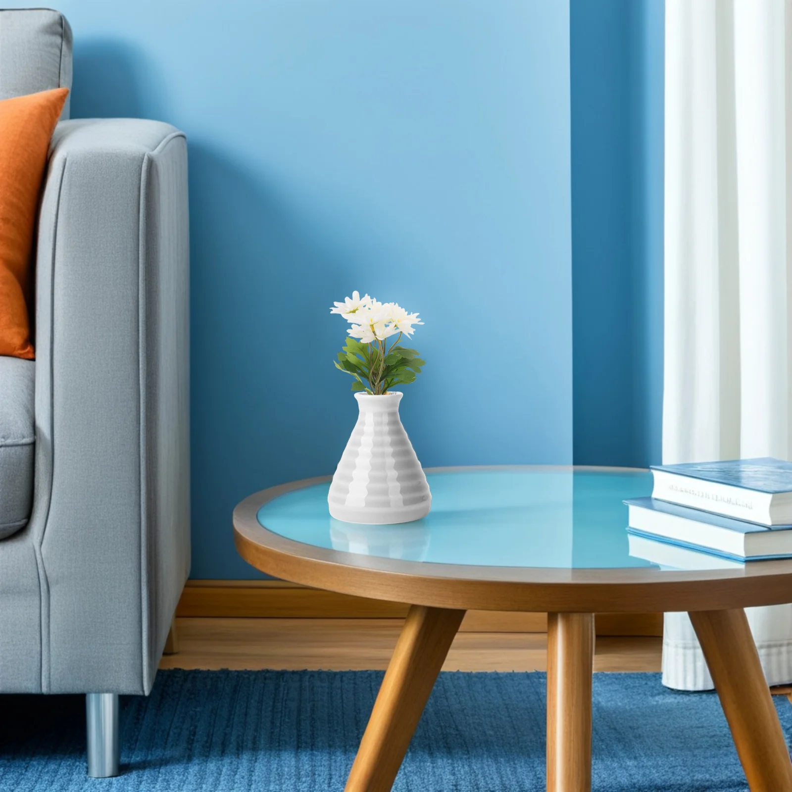 

2pcs Mini Artificial Daisy Flowers White Uv Resistant Fake Daisies For Outdoor Garden Home Wedding Decor Plastic Plants Small