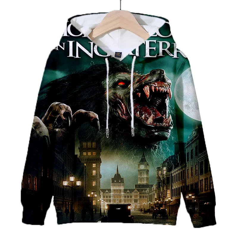 

Y2k The Wolf Design Hoodie Fun Game Werewolf Pattern Hoodies Fashion Holiday Gift Womens Mens Casual Hoodied Long Sleeves Clothe