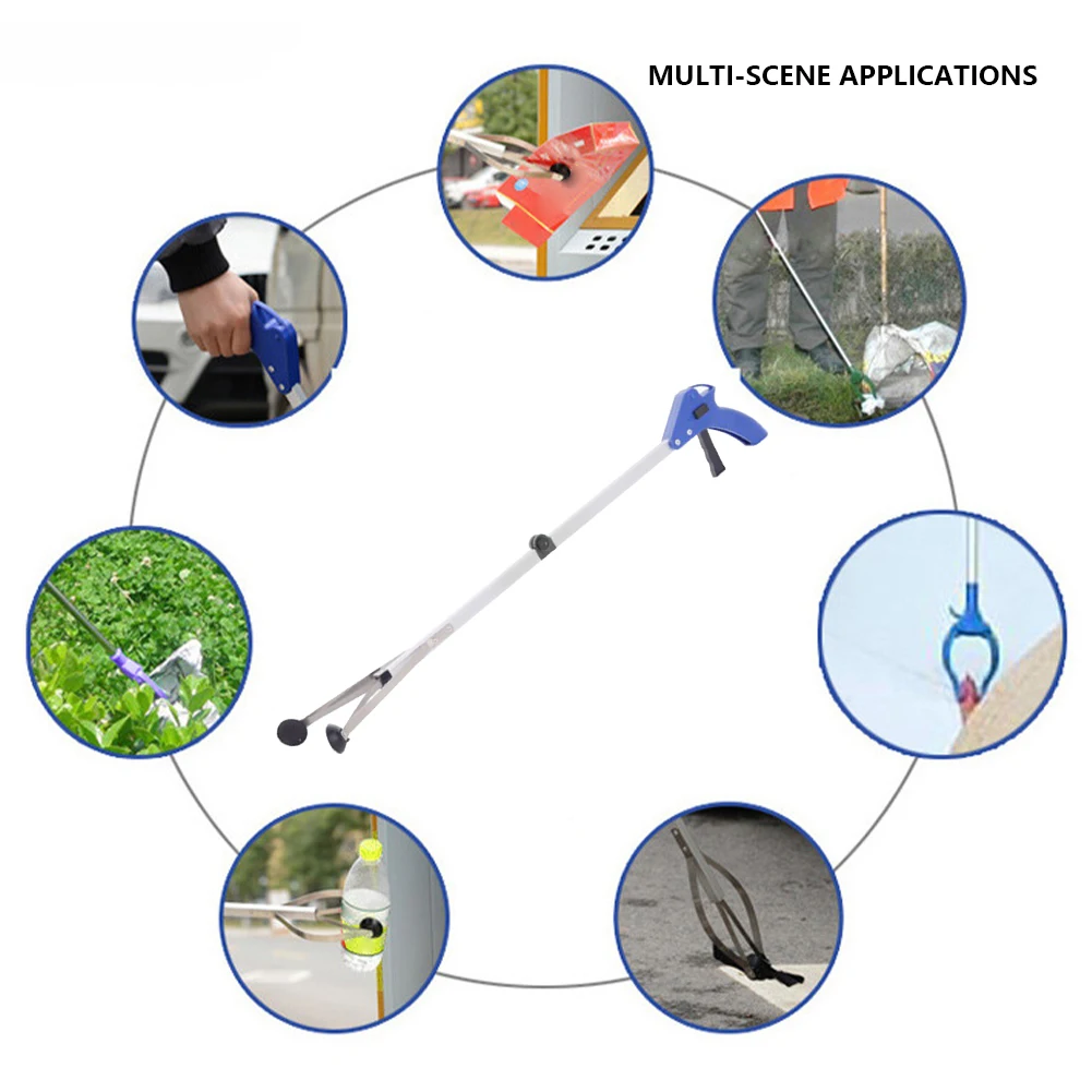 Trash Grabber Aluminum Alloy Trash Pickup Tool Strong Rubber Suction Cups Reacher Grabber Tool for Indoor/Outdoor/Workplace/Home