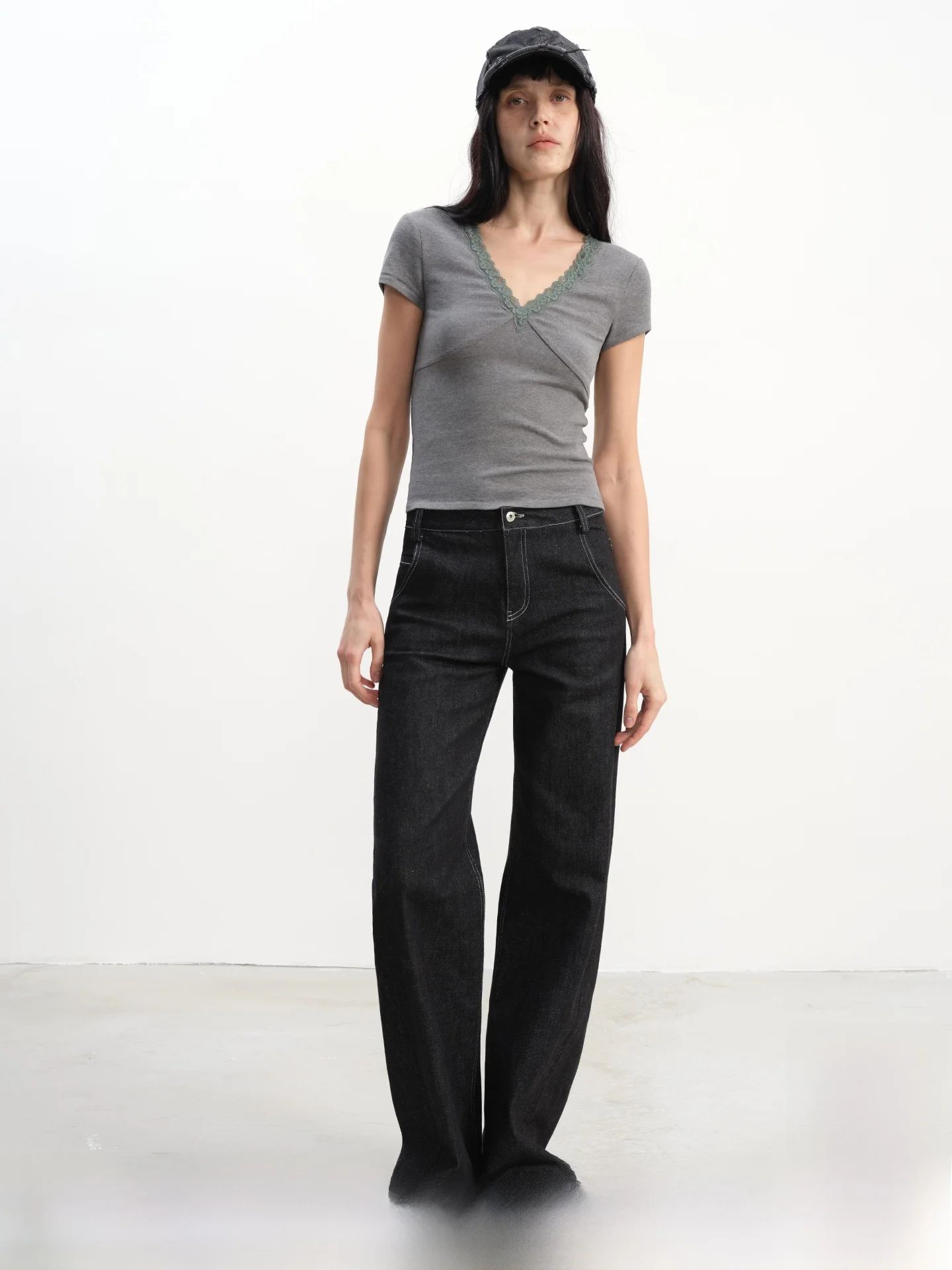 

JCAESAR Women's Straight Leg Original Jeans Premium Cotton Vintage Washed Spring Fashion Ladies' Denim Pants Low Waist
