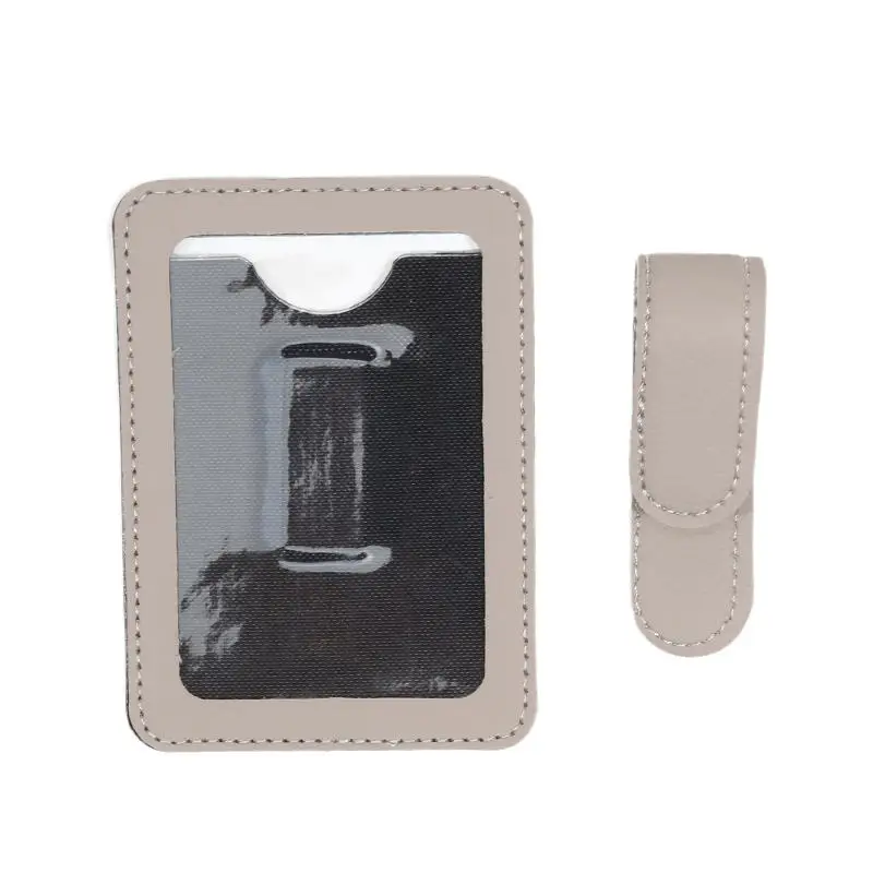 1 шт. кожаный держатель для карт солнцезащитного козырька — временный номер парковки и зажим для удостоверения личности фотографий — скрытый органайзер для салона автомобиля