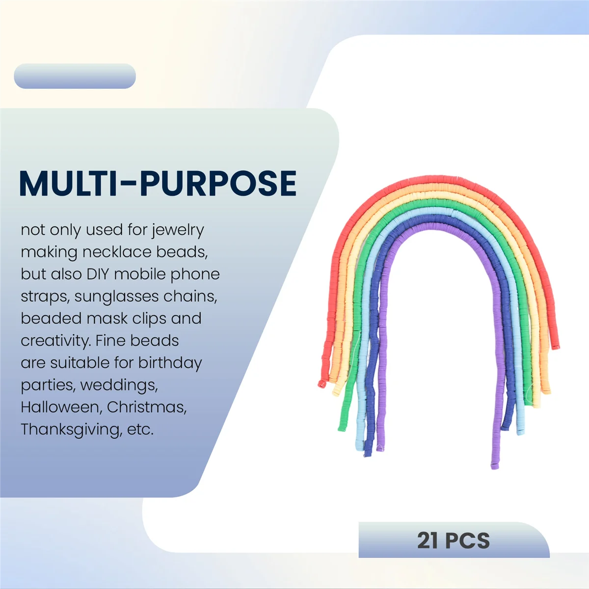 ABQR Perline piatte in argilla adatte per la creazione di gioielli Perline a disco dell'accademia Perline in gomma arcobaleno Bracciale artigianale fai-da-te