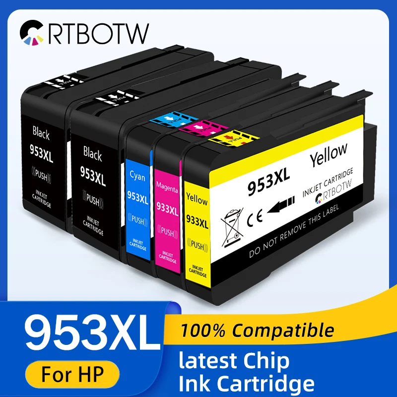 

CRTBOTW 953XL Ink Cartridge Compatible For HP 953 XL HP953 Black Color OfficeJet Pro 7720 7730 7740 8210 8218 Printer