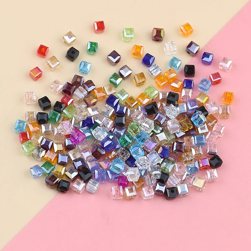 Exquisite Austrian color square crystal beads 4mm/100PCS crystal faceted bead jewelry DIY bracelet necklace accessories