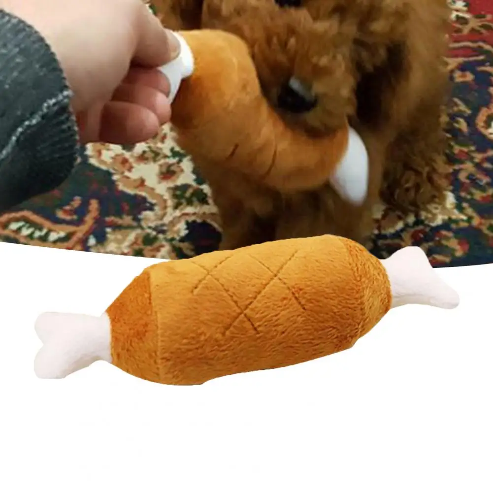 1 Pc Lovely Dog Toys Pet Puppy Chew Squeaker Plush Toy Funny Squeaky Drumstick Shape Durable For Pet Dog Accessories BPA Free