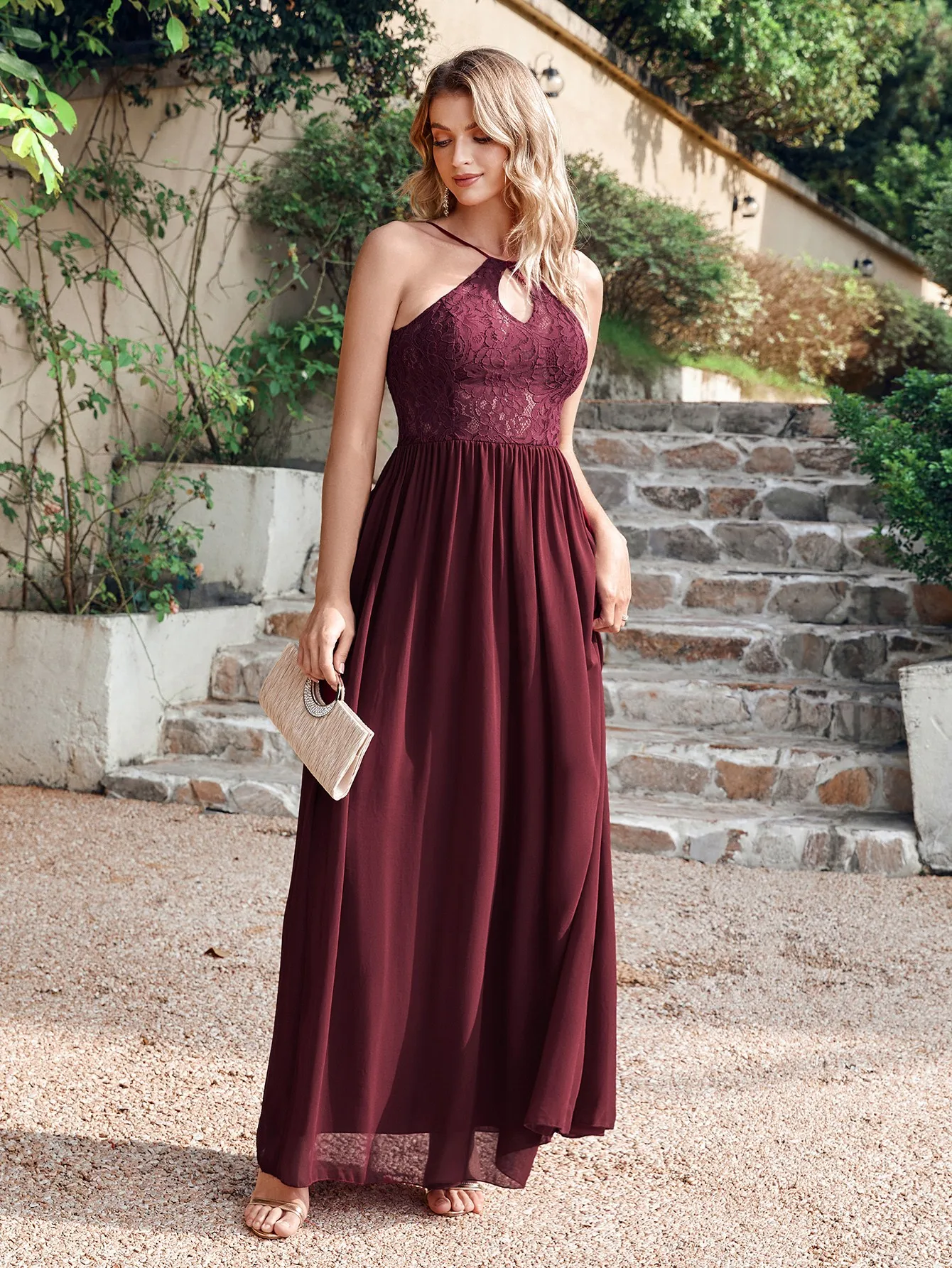 Sexy Lace Burgundy Evening Dresses Women Sexy Backless Spaghetti Straps Long A-line Formal Prom Party Gowns robe de soirée