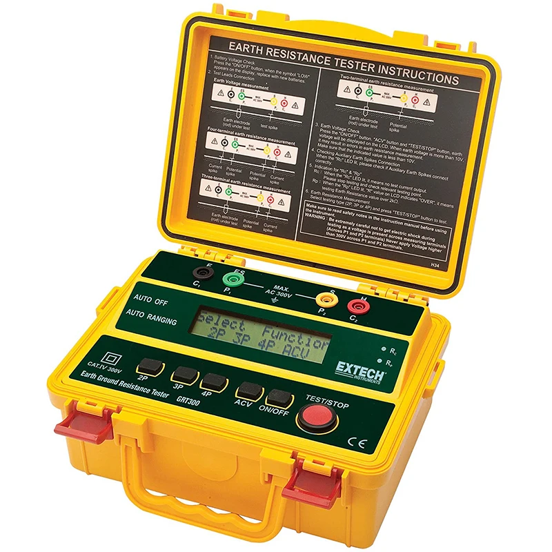 

Extech GRT300 Four Wire Earth Ground Resistance Tester